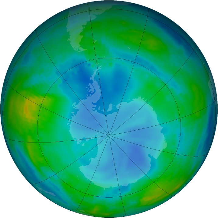 Antarctic ozone map for 27 May 1988